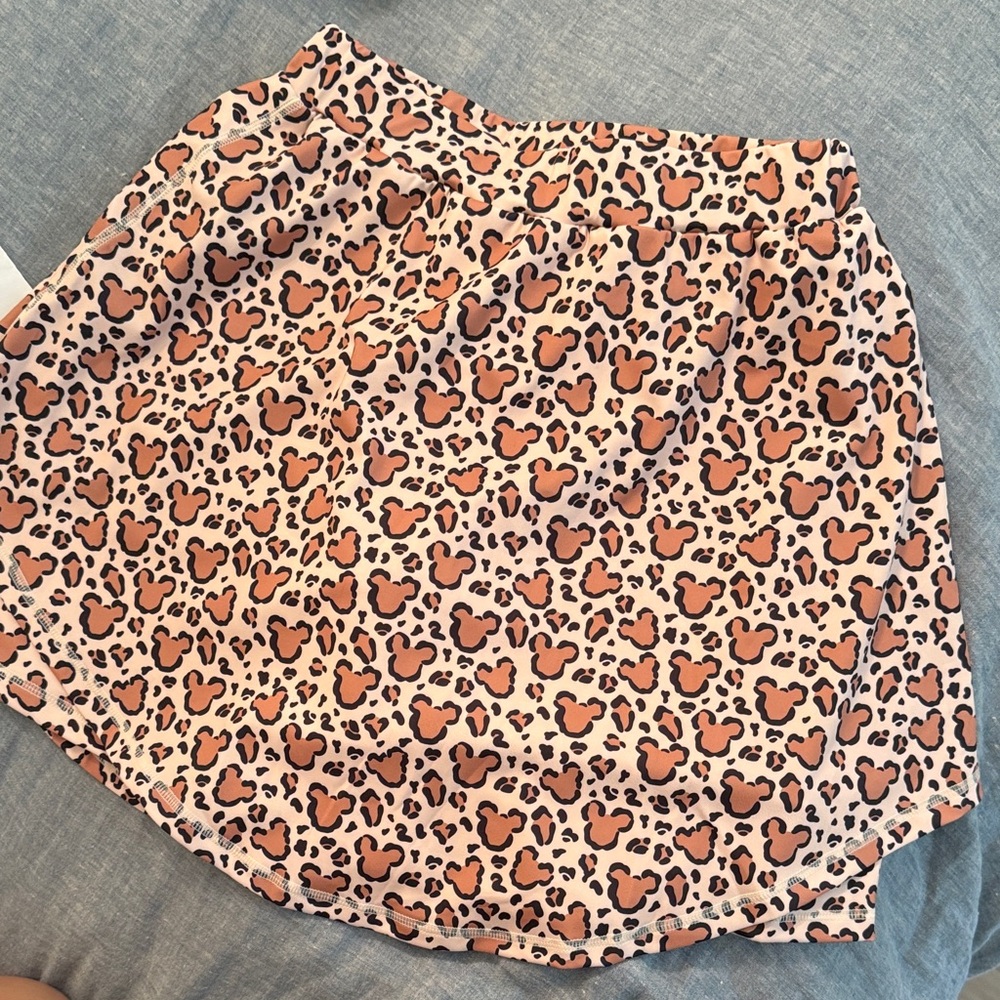 Mickey Leopard Print Skirt